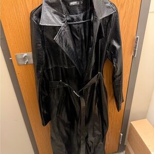 Missguided + Glossy Black Trench Coat